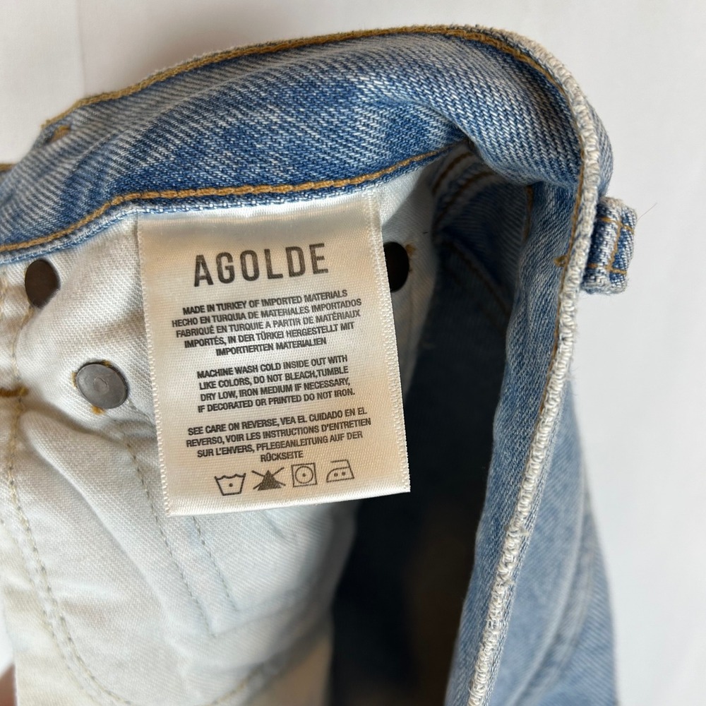 AGOLDE‎ Pinch High Waisted Light Wash Straight Leg Jeans Size 24 - Picture 4 of 11